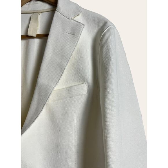 Eleventy White Cotton Two Button Patch Pocket Classic Blazer Jacket Size Large - Picture 2 of 8